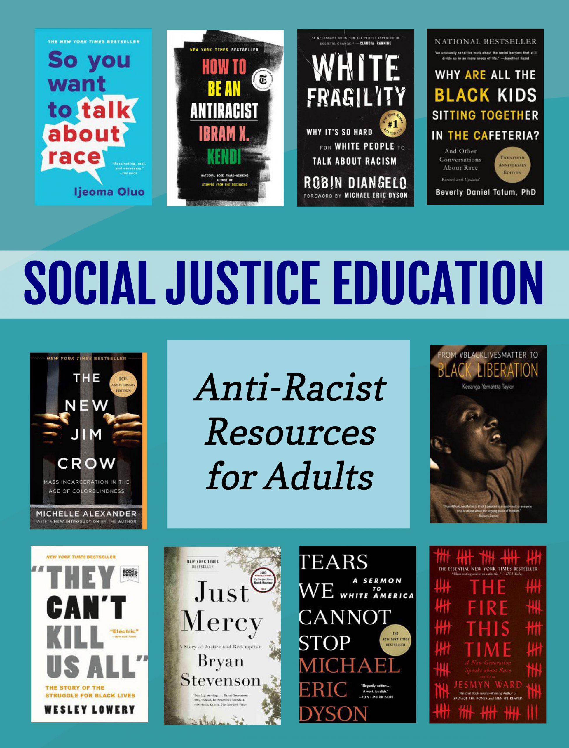 image of social justice educational books for adults