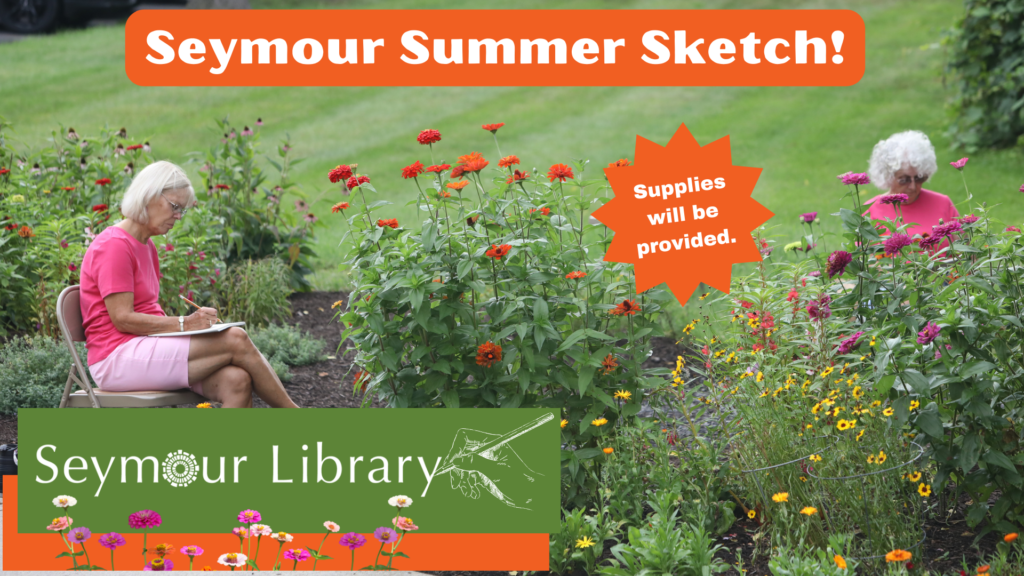 Seymour Summer Sketch - women drawing in the garden