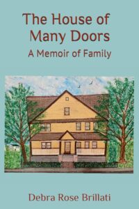 The House Of Many Doors -- book jacket with house on the front with trees.